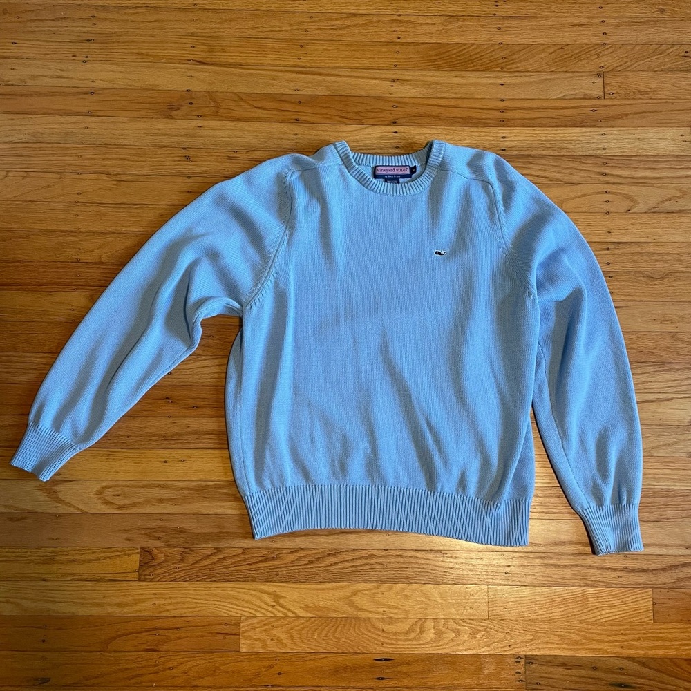 Vineyard vines baby blue cotton knit sweater